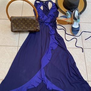 Felicity and Coco high low maxi dress navy XS